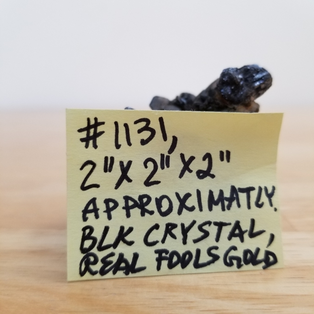 ✅Vintage Rare Collectible Real Black Crystal & Fools Gold Handmade #1131, B25 - Picture 4 of 13